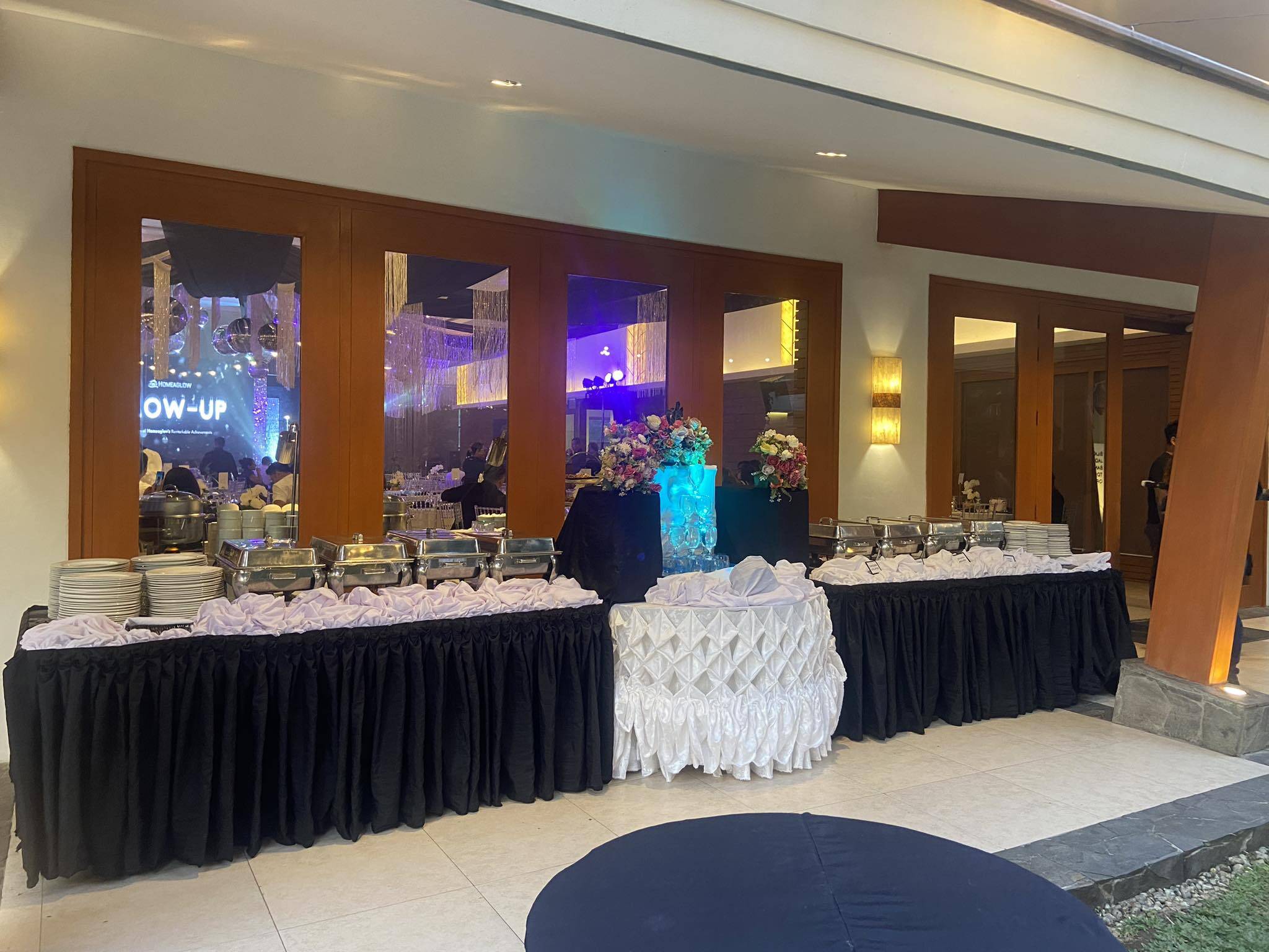Funeral wake catering setup in Metro Manila